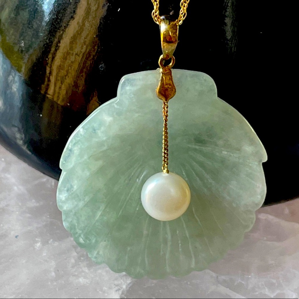 NWOT 14K jade necklace with Pearl